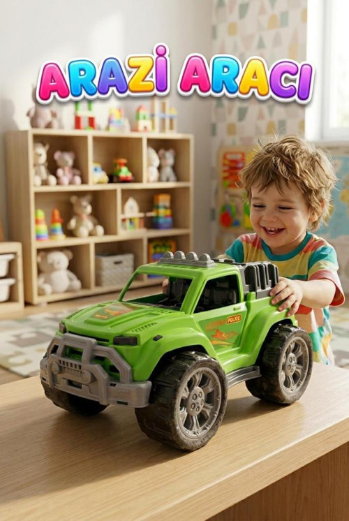 Fileli Dev Tekerlekli 38cm Detaylı 4x4 Arazi Aracı Tasarımlı Eğitici Oyuncak Araba
