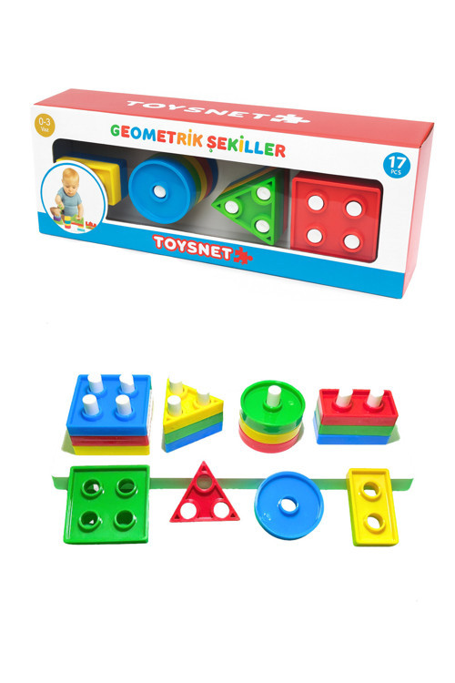 Geometrik Şekiller Bulmaca Dikdörtgen 17 Parça