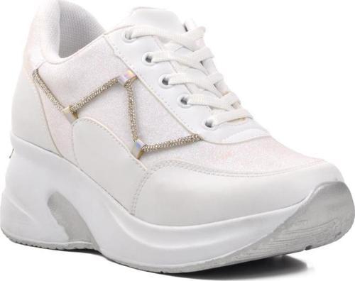 333067 Beyaz Kadın Dolgu Topuk Sneaker