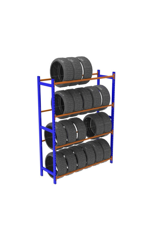 4 Katlı Lastik İstifleme Rafı 50x90 cm-200 cm