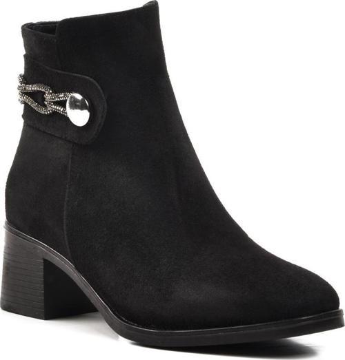 417534 Siyah Süet İçi Polarlı Kadın Topuklu Bot