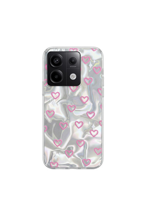 Xiaomi Redmi Note 13 Pro 5G Uyumlu Kılıf Zebana Pink Heart Silikon Kılıf Pembe