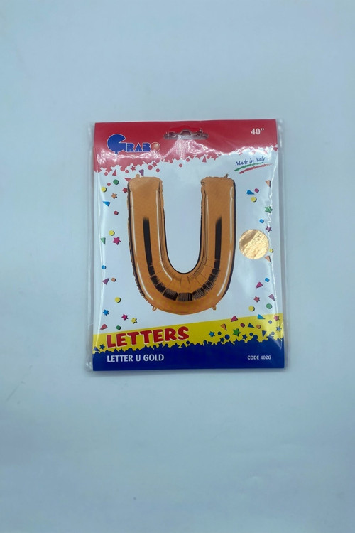 U Harfi Gold Renk Folyo Balon 40” (102 cm) |Etkinlik ve Kutlama İçin