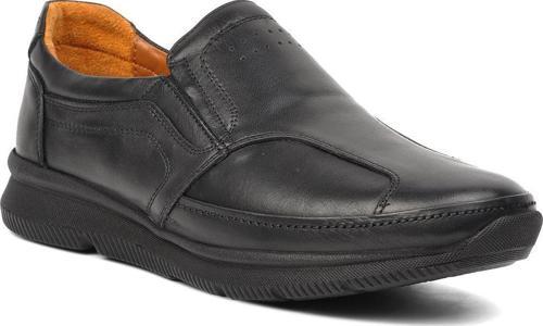 505 Siyah Erkek Hakiki Deri Slip On Ayakkabı