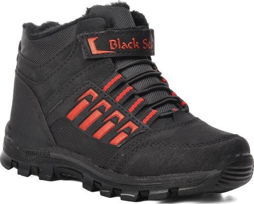 542-F Siyah-Kırmızı İçi Kürklü Çocuk Outdoor Bot