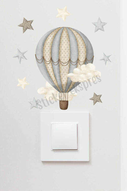 Retro Balon Priz Üstü Sticker Duvar Sticker