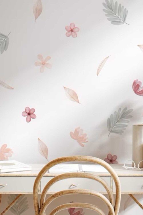 Pastel Çiçek Bahçesi Çocuk Odası Duvar Sticker Seti