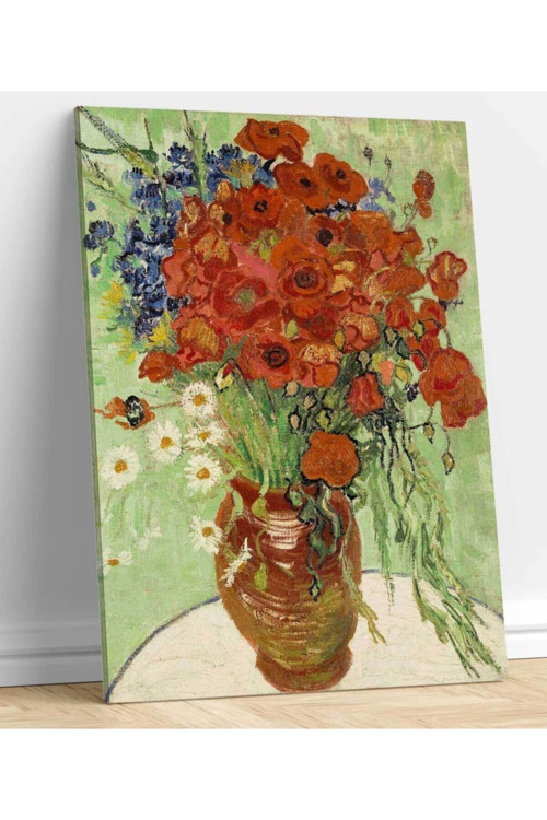 Vincent Van Gogh Vazoda Gelincik ve Papatyalar Kanvas Tablo