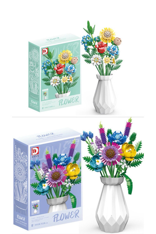 Çiçek Blok Maket Puzzle Yapboz Hediyelik El Yapımı Süs