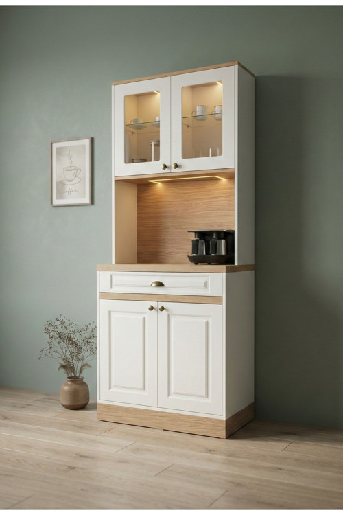 Mikel Masalı Kahve Köşesi Led Aydınlatmalı %100 Mdf Ücretsiz Montaj 81*45*200