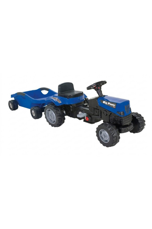Power Pedallı Big Trolley (Römorklu) Traktör Mavi