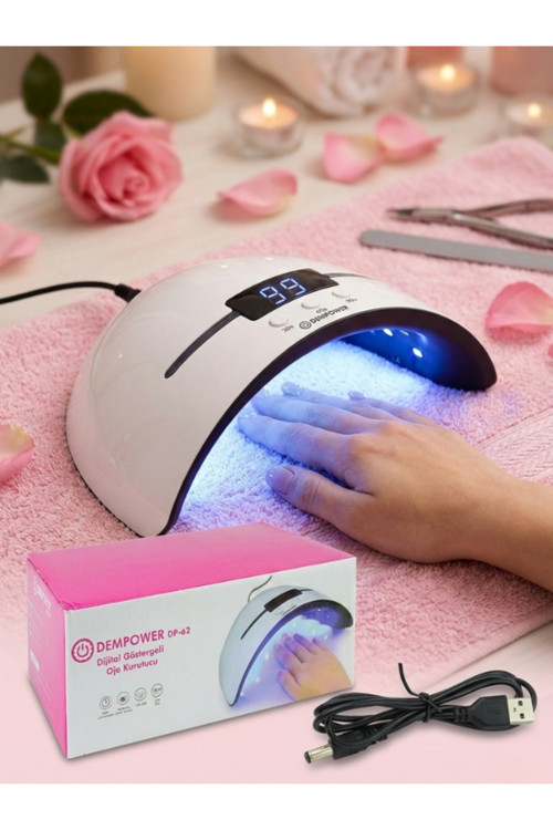 Dempower DP-62 Dijital Göstergeli Otomatik Oje Kurutucu | USB Şarjlı | Zaman Ayarlı LED Nail Dryer