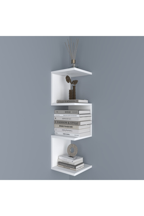 Corner Köşe Duvar Rafı Kitaplık
