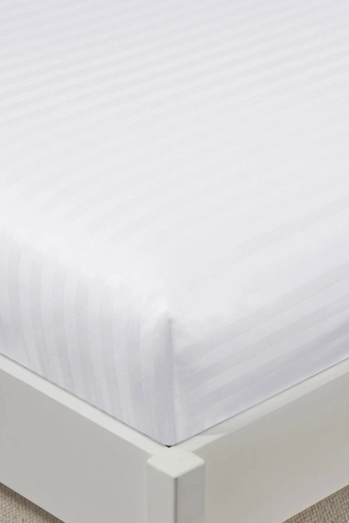 %100 Pamuk Saten Stripe Çift Kişilik Lastikli Çarşaf Takımı – 30 cm – 2 Yastık Kılıfı