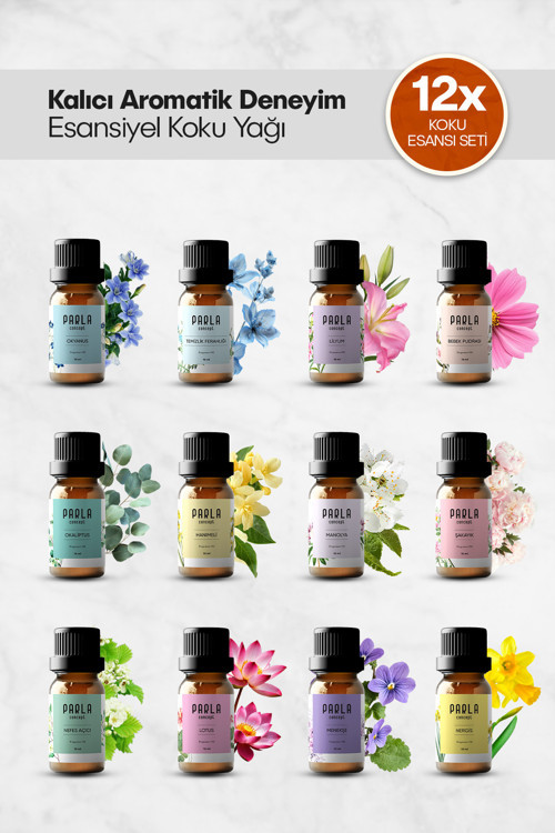 Çamaşır Yün Kurutma Topu İçin Koku Seti - 10 ml - 12 Adet - Esansiyel Uçucu Yağ