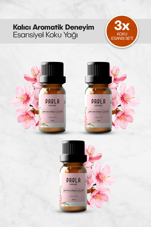 Çamaşır Yün Kurutma Topu Koku Seti - 10 ml - 3 Adet Japon Kiraz Çiçeği - Esansiyel Uçucu Yağ