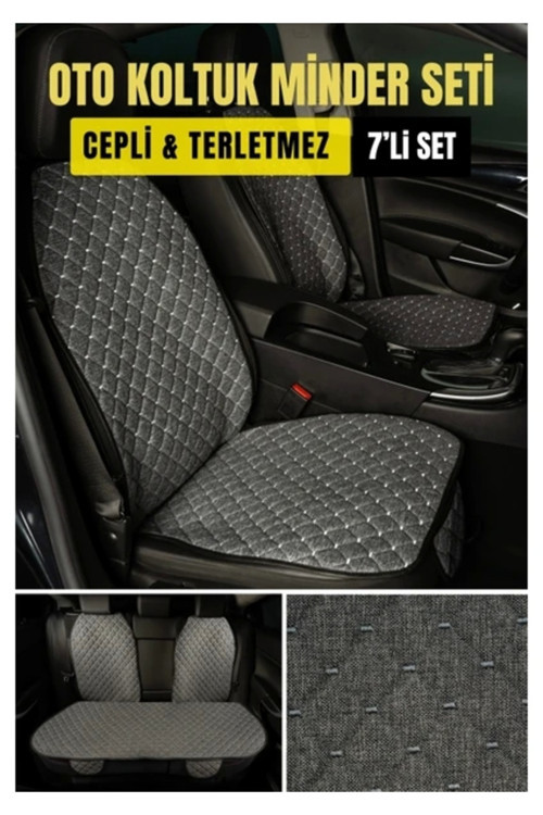Honda Civic EG 1991-1995 -HatchbackTerletmez Kaymaz Keten Oto Minder Kılıf Komple Set(7Parça) Füme