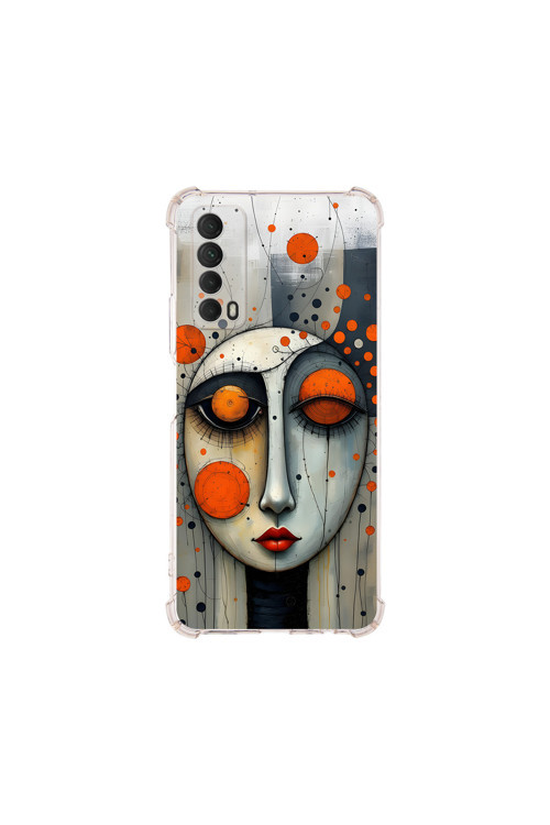 Huawei P Smart 2021 İle Uyumlu Köşe Korumalı Kılıf Metamorfoz Focus Tasarımlı Uv Baskılı