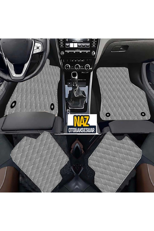 Volkswagen POLO 2018+ Uyumlu Gri Dikişli Gri Deri Paspas