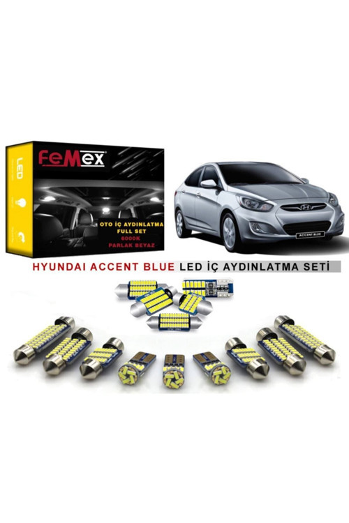 Hyundai Accent Blue Led Iç Aydınlatma Ampul Seti Parlak Beyaz