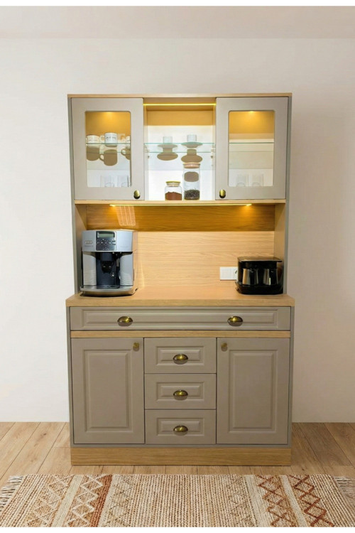Mikel Masalı Kahve Köşesi Led Aydınlatmalı %100 Mdf Ücretsiz Montaj 120*45*200