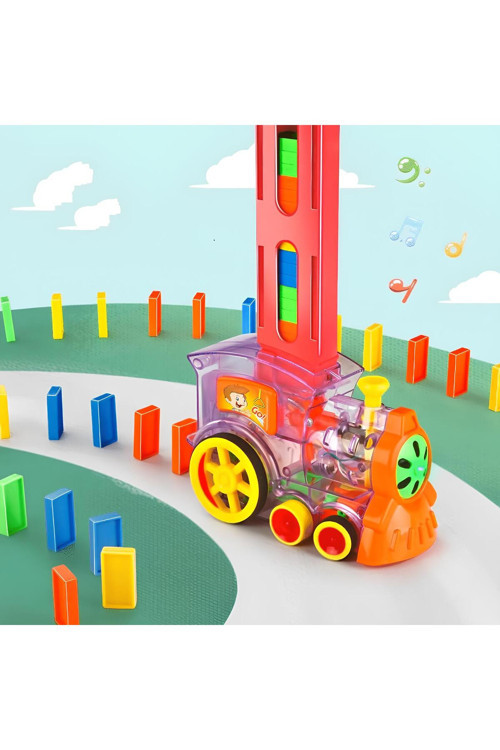 Oyuncak Domino Taşı Yerleştiren Pilli Tren