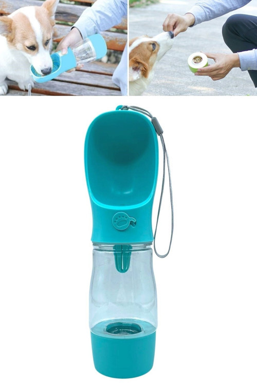 ® Taşınabilir Mama Hazneli Evcil Hayvan Suluğu Seyahat Kabı Kilitlenebilen Su Sızdırmaz 380Ml