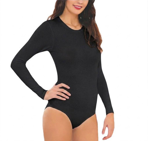 9261 Bayan Modal Yuvarlak Yaka Uzun Kol Çıtçıtlı Body
