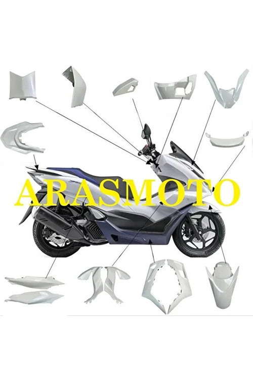 Honda Pcx 125 Kaporta Seti Beyaz Grenaj Komple 2021-2024 Supermoto
