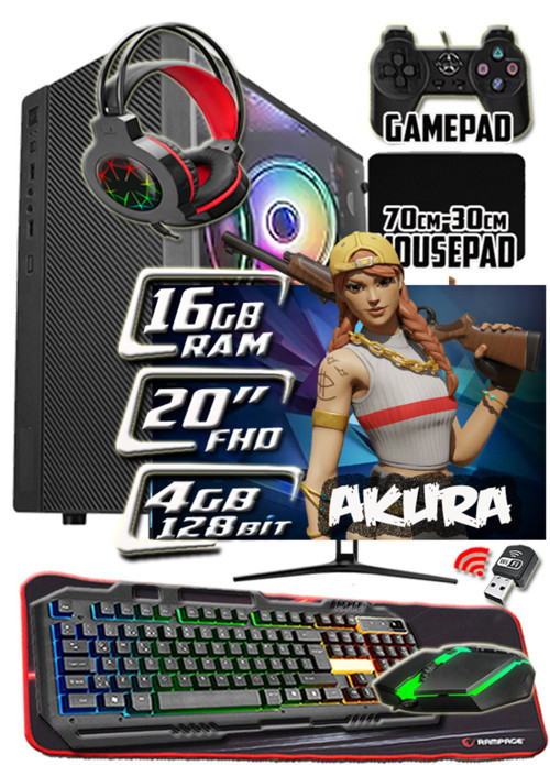 Akura i5 3350p 16gb Ram 256gb Ssd 250gb Hdd R7 240-4gb E.kartı 20" Monitör Gaming Takım Bilgisayar