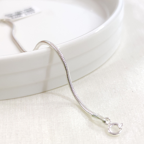 1,85 MM GÜMÜŞ YILAN ZİNCİR BİLEKLİK 22 CM