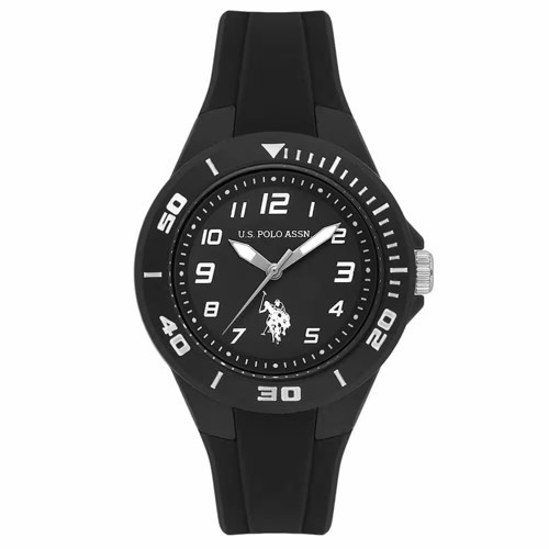 USPA2146-01 SİYAH SİLİKON KORDON UNISEX GENÇ KOL SAATİ