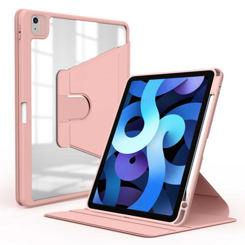iPad Air 11 2025 M3 Kılıf MKST Nayn Dönebilen Standlı Kılıf - Pembe