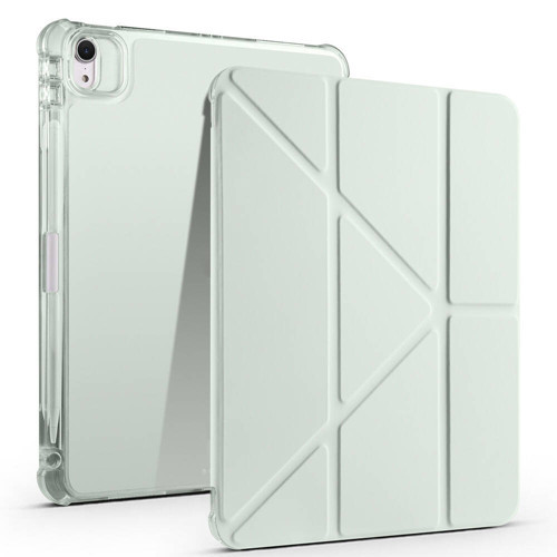 iPad Air 11 2025 M3 Kılıf MKST Tri Folding Kalem Bölmeli Standlı Kılıf - Açık Yeşil
