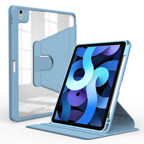 iPad 11.Nesil 2025 Kılıf MKST Nayn Dönebilen Standlı Kılıf - Mavi Açık