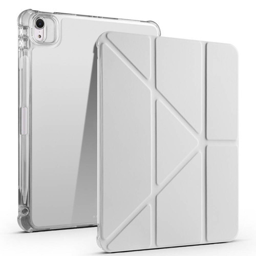 iPad Air 11 2025 M3 Kılıf MKST Tri Folding Kalem Bölmeli Standlı Kılıf - Gri