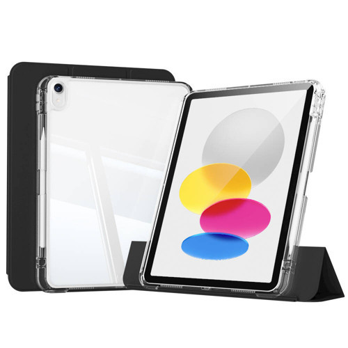 iPad 11.Nesil 2025 Kılıf Magnetik Ayrılabilen Airbagli MKST Sliding Tablet Kılıfı - Siyah