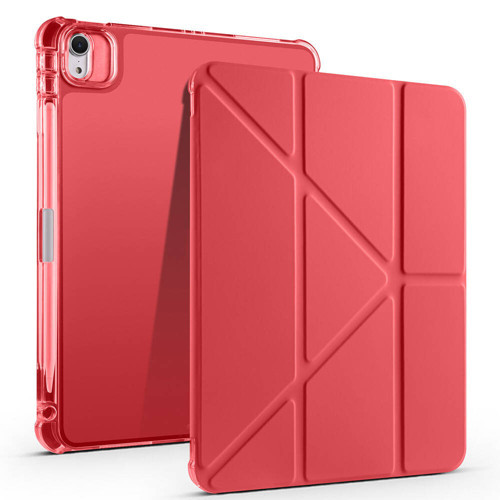 iPad Air 11 2025 M3 Kılıf MKST Tri Folding Kalem Bölmeli Standlı Kılıf - Kırmızı