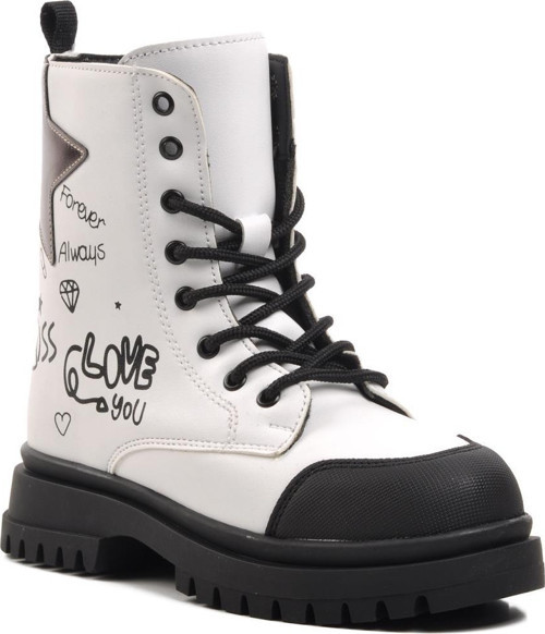 1566-F Beyaz İçi Polarlı Kız Çocuk Bot