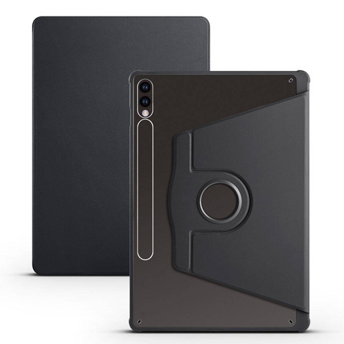 Galaxy Tab S9 Plus Kılıf Uyumlu MKST Termik Kalem Bölmeli Dönebilen Standlı Kılıf-Siyah