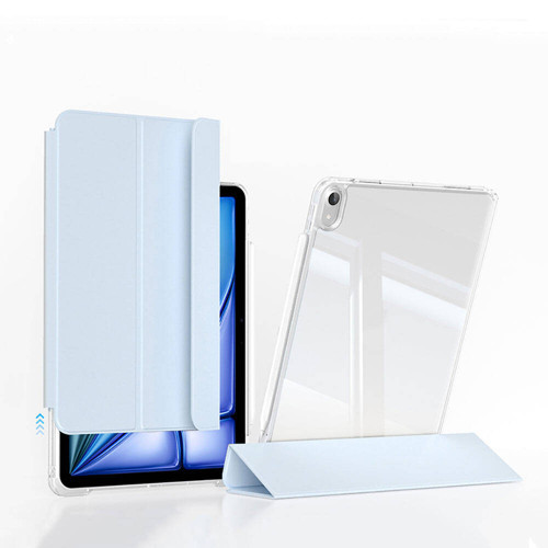 Maks Technology iPad Air 11 2024 Kılıf Magnetik Ayrılabilen Airbagli Uyumlu MKST Sliding Tablet Kılıfı-Mavi Açık
