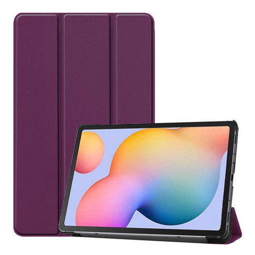 Galaxy Tab S7 FE LTE (T737-T736-T733-T730) Uyumlu MKST Smart Cover Standlı 1-1 Kılıf-Mor