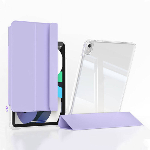 Maks Technology iPad Air 11 2024 Kılıf Magnetik Ayrılabilen Airbagli Uyumlu MKST Sliding Tablet Kılıfı-Lavender