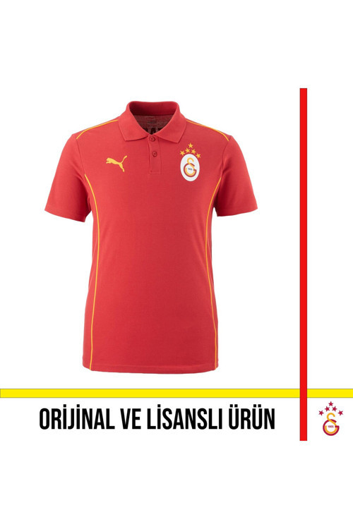 Lisanslı Puma A Takım Polo Yazılı Kırmızı T-Shirt