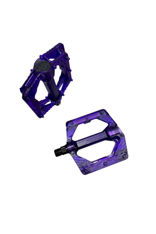 BİSİKLET PLATFORM PEDAL ÇİVİLİ TRANSPARAN MOR ŞEFFAF