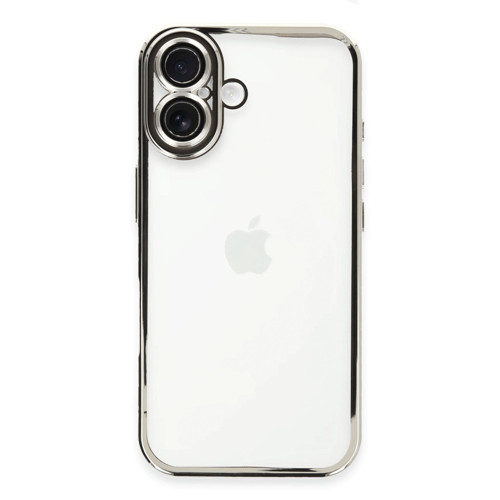 iPhone 16 Kılıf Razer Lensli Silikon - Gümüş