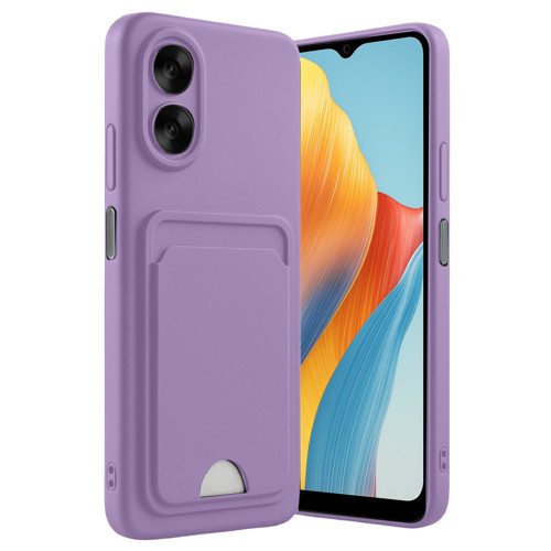 Oppo A38 Kılıf Kelvin Kartvizitli Silikon - Lila