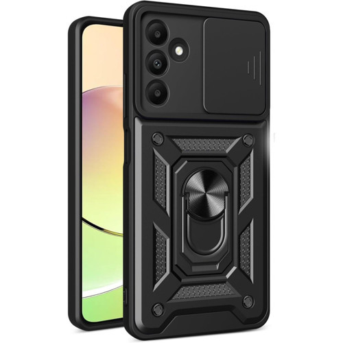 Samsung Galaxy M15 Kılıf Pars Lens Yüzüklü Silikon - Siyah