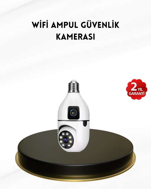 1080p Wifi Ampul Kamera Uzaktan Erişimli Hareket Sensörlü Gece Görüşlü
