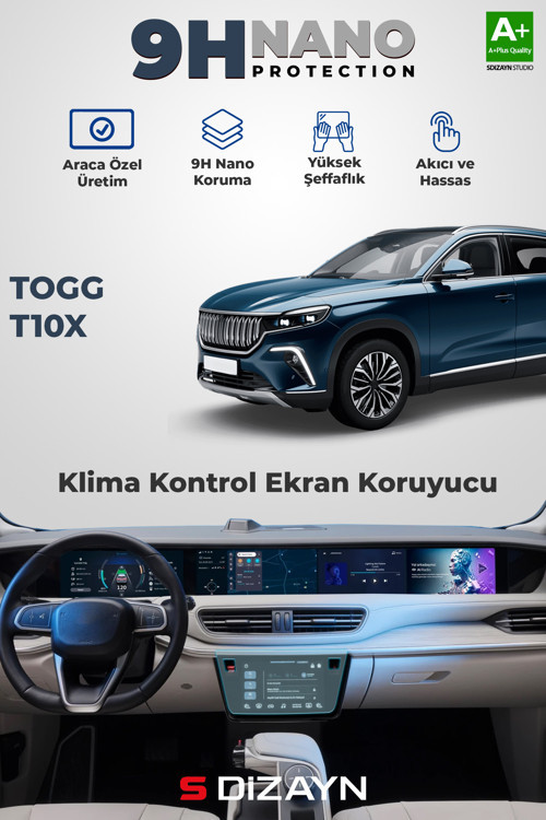 Togg T10X 9H Nano İç Merkezi Kontrol Ekran Koruyucu (PARLAK) 2023 Üzeri A+ Kalite